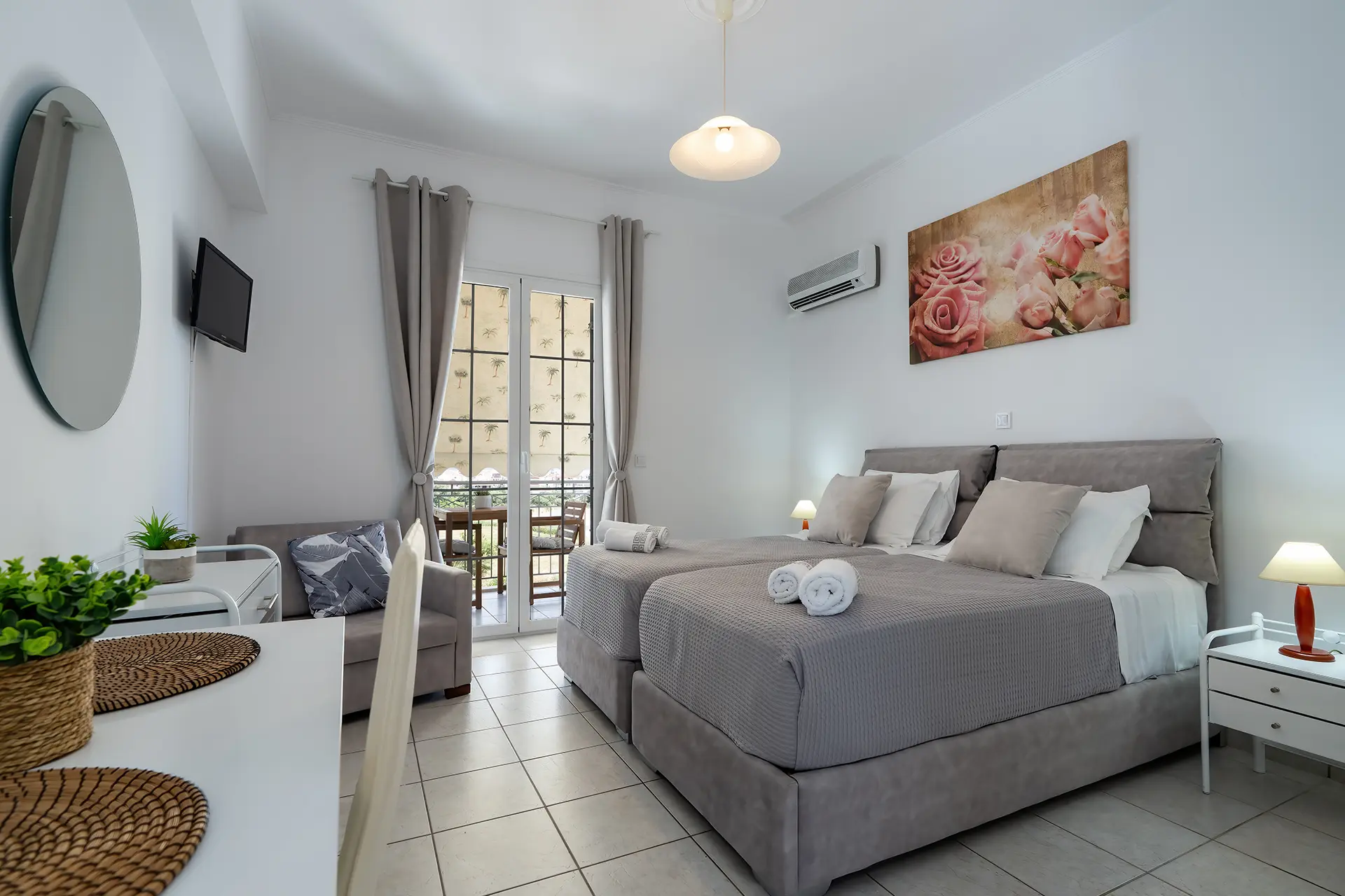 Aspasia Studios-twin or Double bed